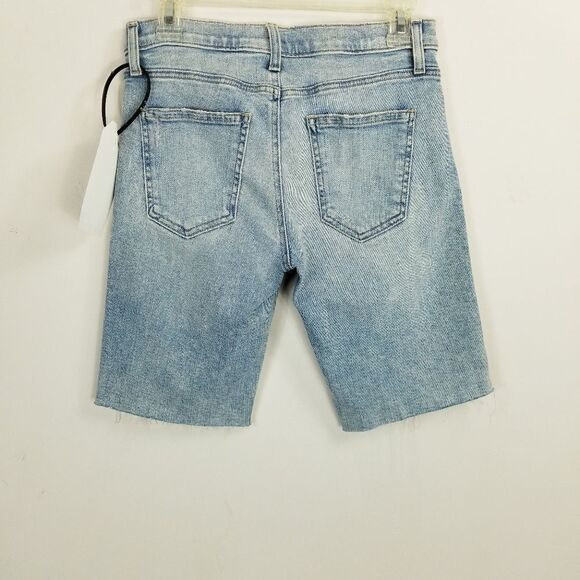 Current Elliot The Cut Bermuda Long Denim Blue Jean Shorts NWT Size 25 - Picture 3 of 7